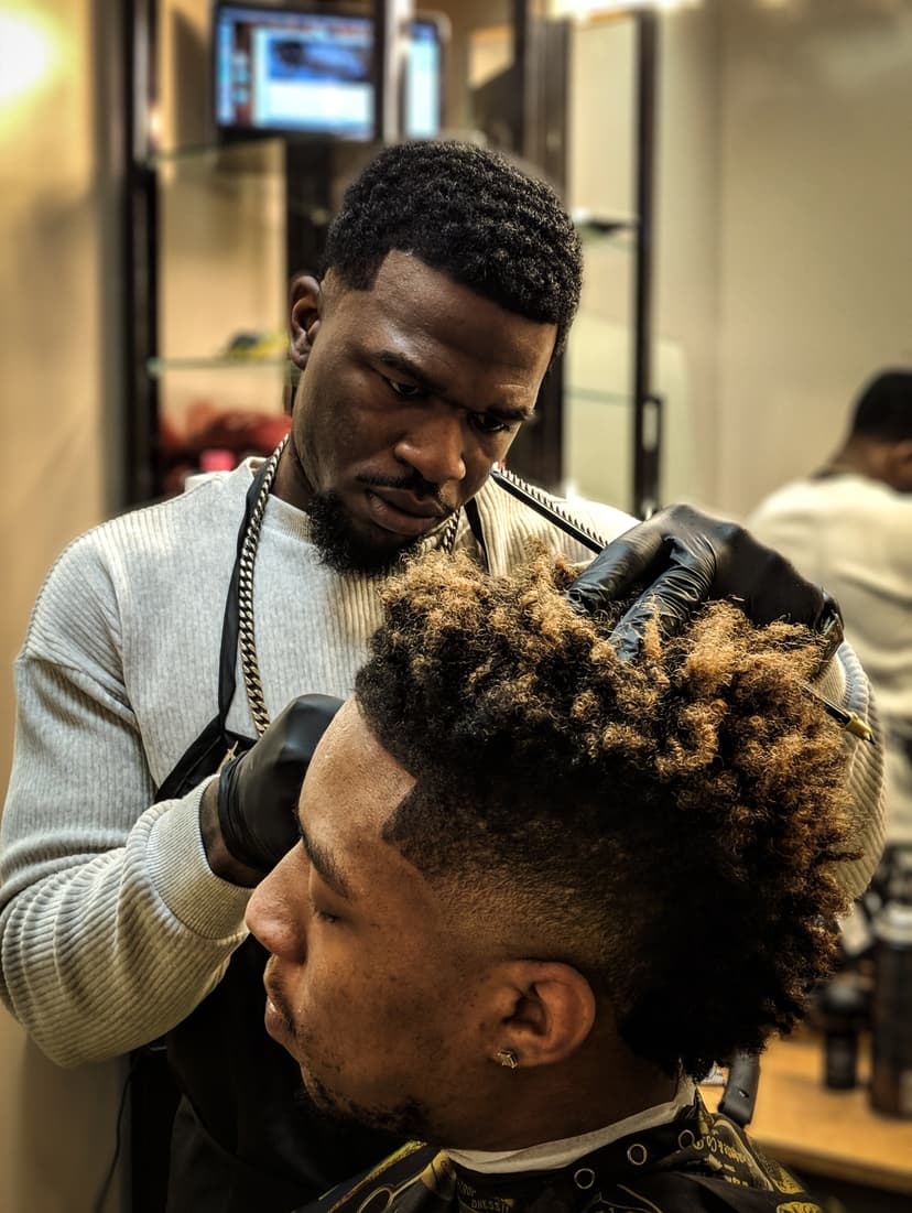 Man cutting hair